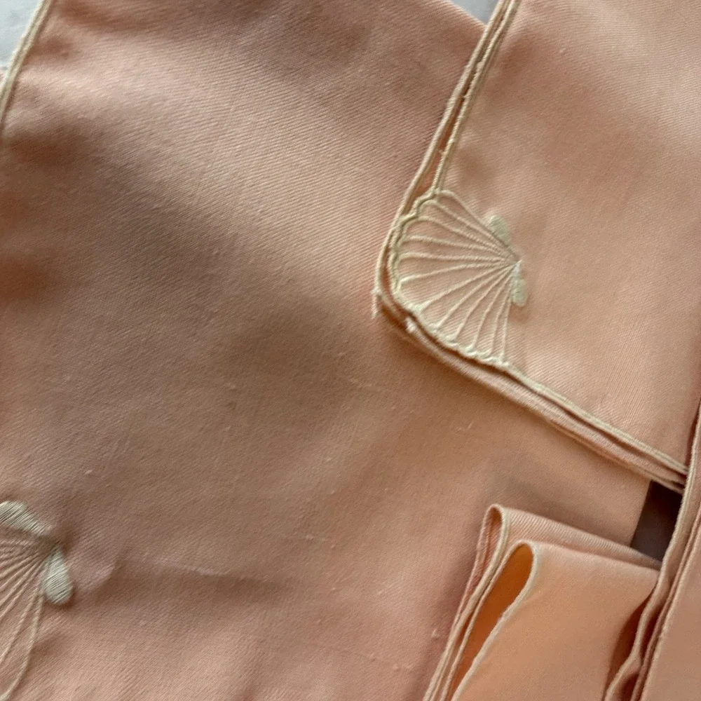Vintage Pink Linen Blend Napkins Set of 6 Dinner Table Linens Cottage Barbiecore